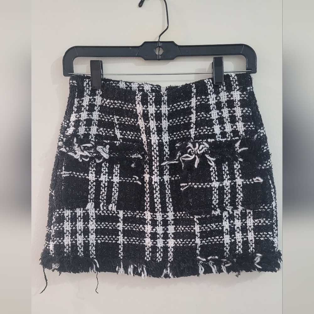 Black and White Plaid Women's Skirt